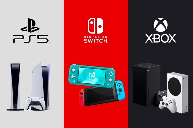 Игровые консоли PS5, Switch и Xbox Series X